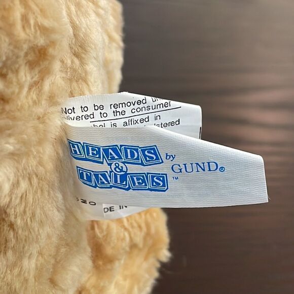 GUND Heads & Tales Blonde Golden Bear w Yellow Bow 11” tall Excellent Condition - Picture 5 of 8